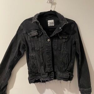 Zara black jean jacket - size small!